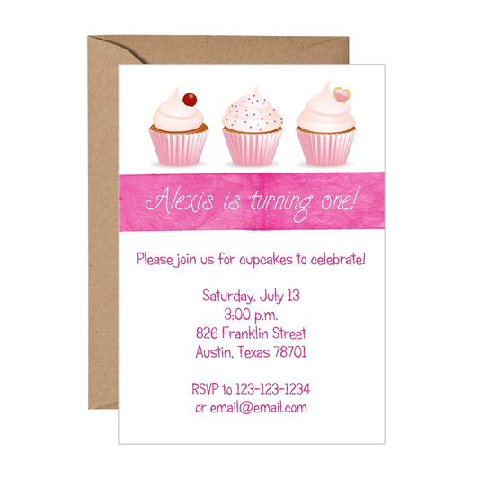 Cupcakes Birthday Invitation