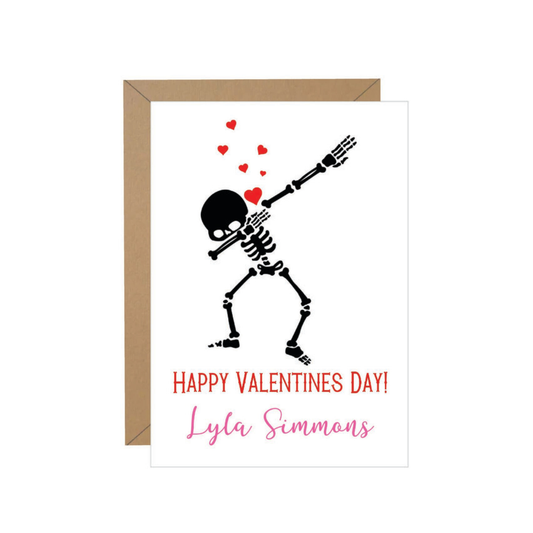 Dabbing Skeleton Valentine Note