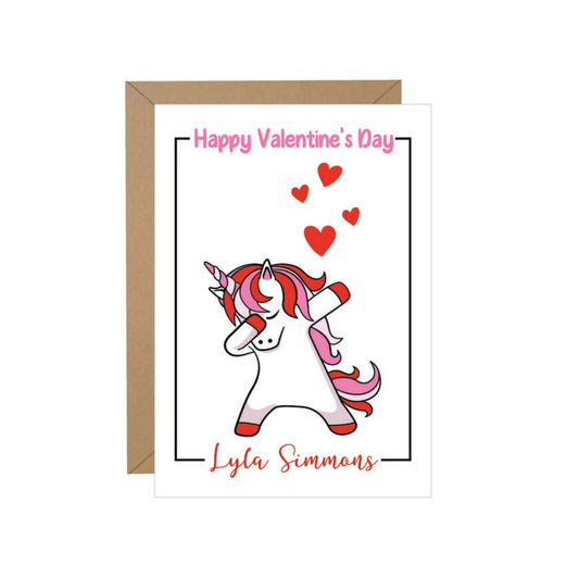 Dabbing Unicorn Valentine Note