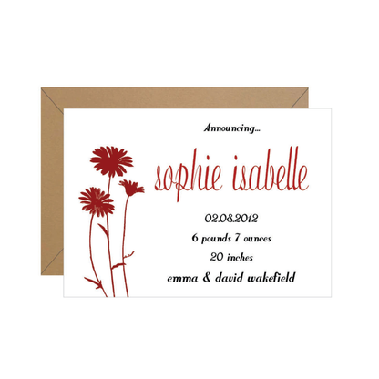 Flower Baby Announcement
