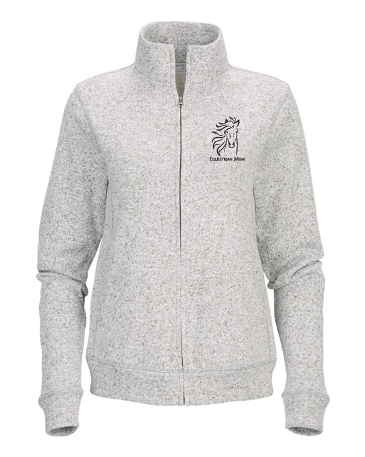 Women's "Equestrian Mom" Horse Boxercraft Alpine Full Zip - Embroidery Left Chest