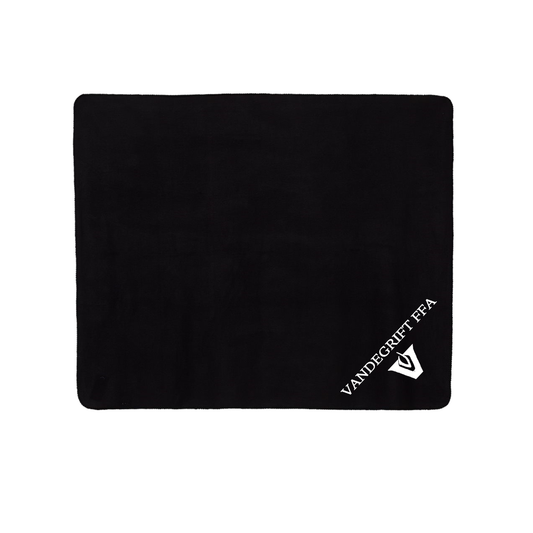 Black Heavy Blend Fleece Stadium Blanket w/ White Logo