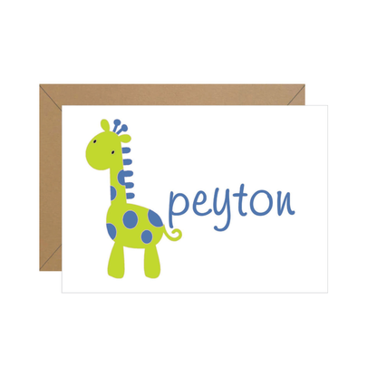 Giraffe Folded Personalized Note