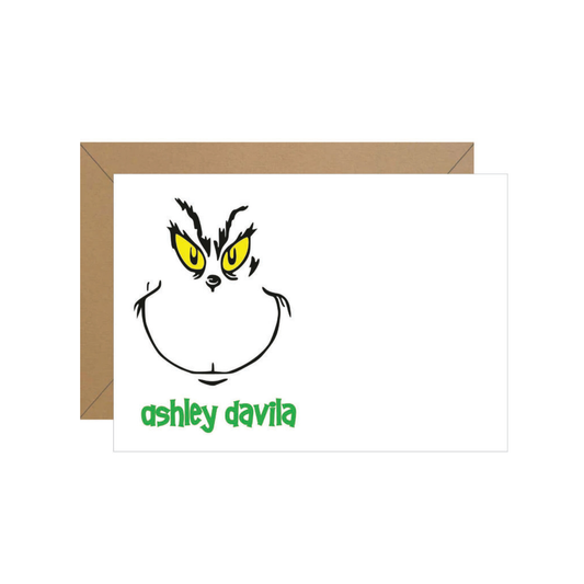 Grinch Face Personalized Note