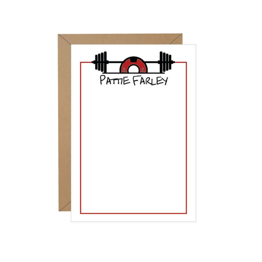 Fitness Barbell Personalized Note