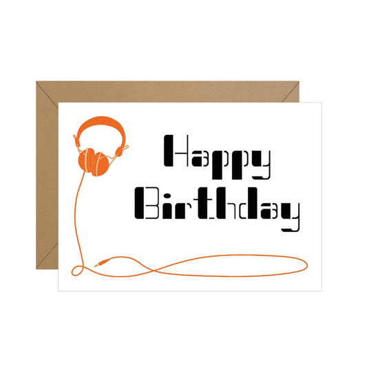 Headphones Birthday Card