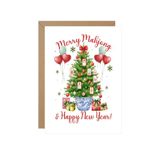 Mahjong Christmas Note Card