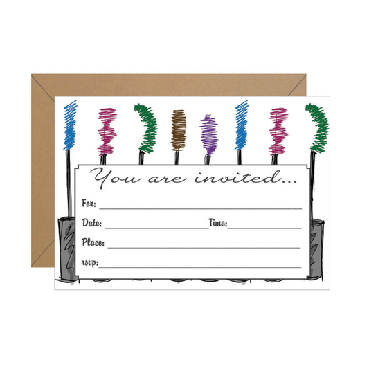 Mascara Brushes Fill In Invitation