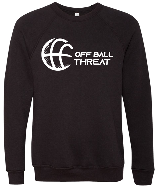 Black w/White Logo Sponge Fleece Crewneck