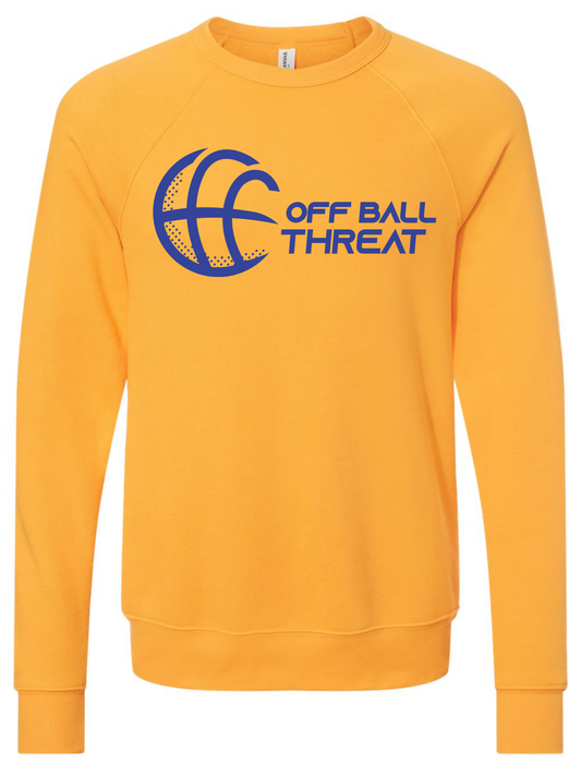 Gold w/Navy Logo Sponge Fleece Crewneck