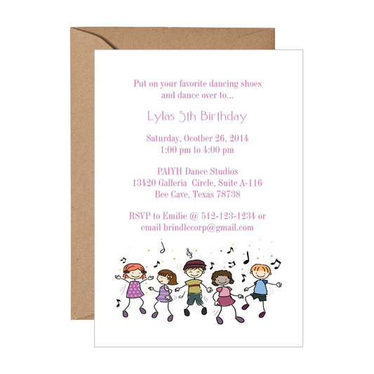 Dance Party Birthday Invitation