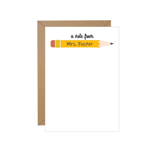 Pencil Personalized Note
