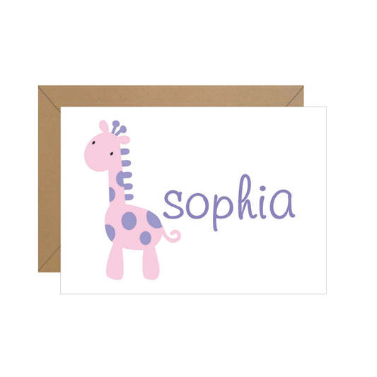 Giraffe Folded Personalized Note