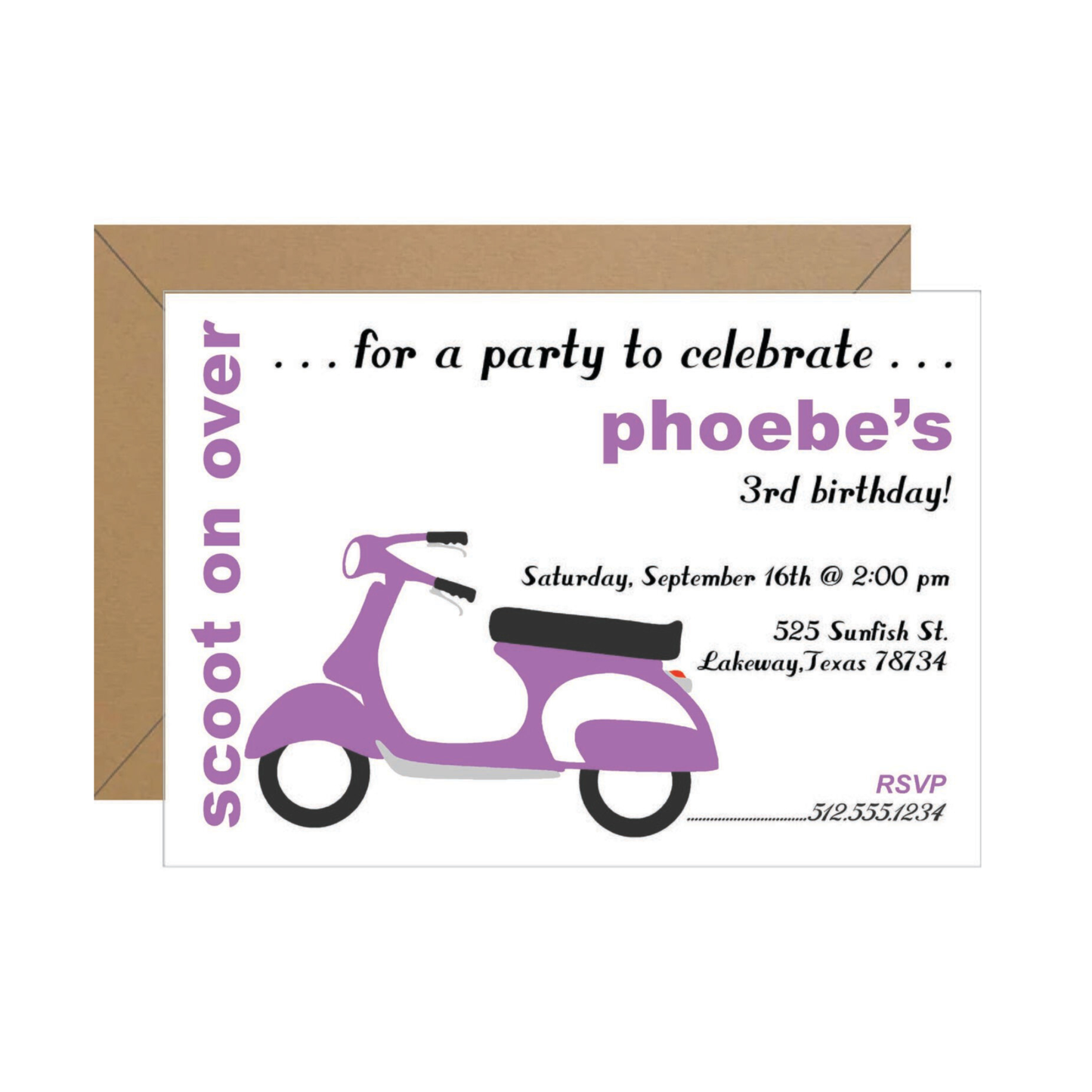 "Scoot on Over" Invitation