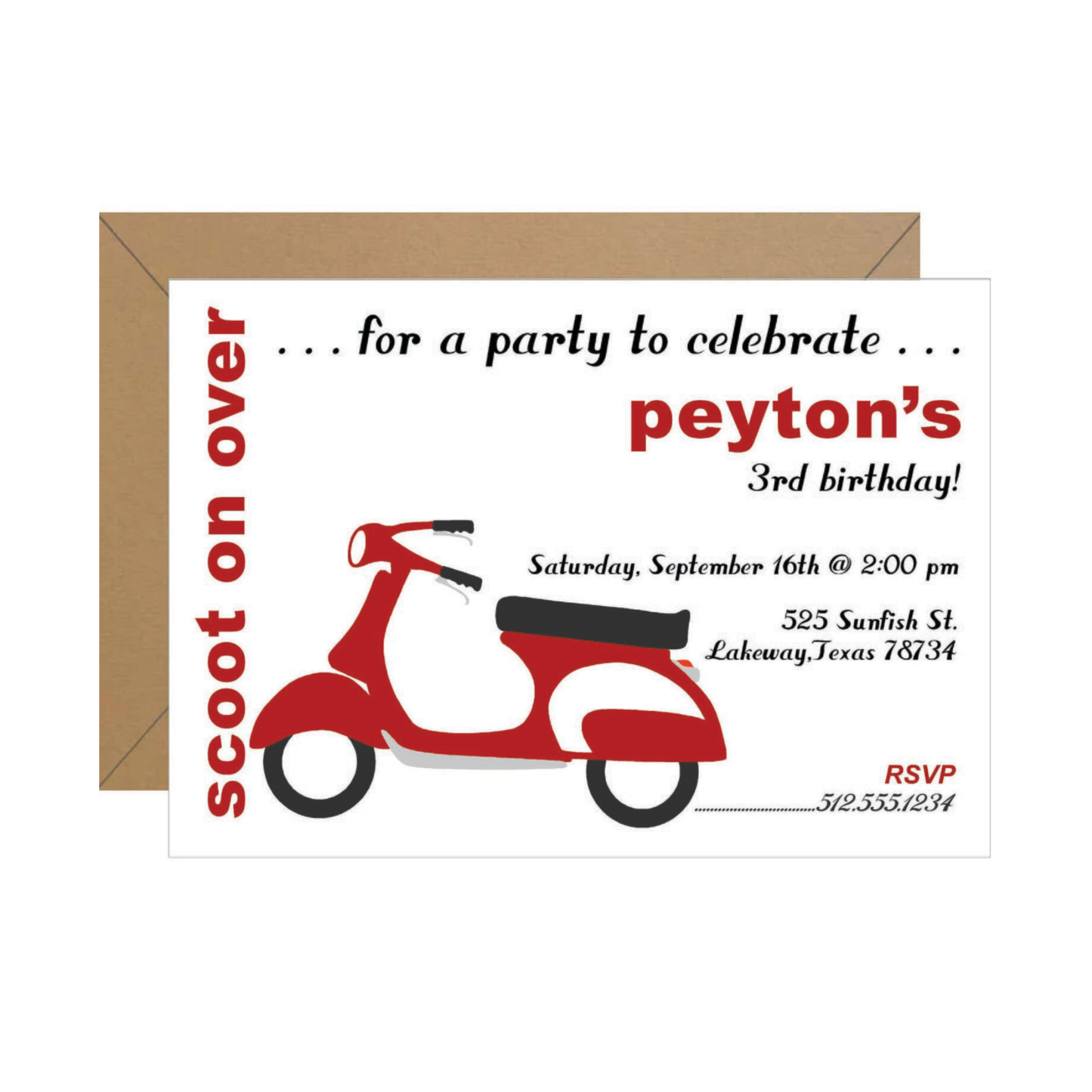 "Scoot on Over" Invitation