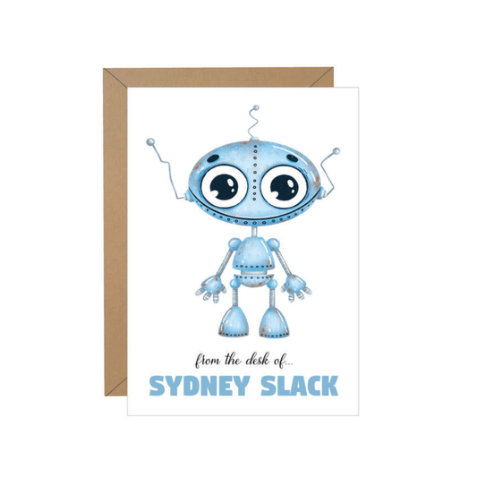 Blue Robot Personalized Note