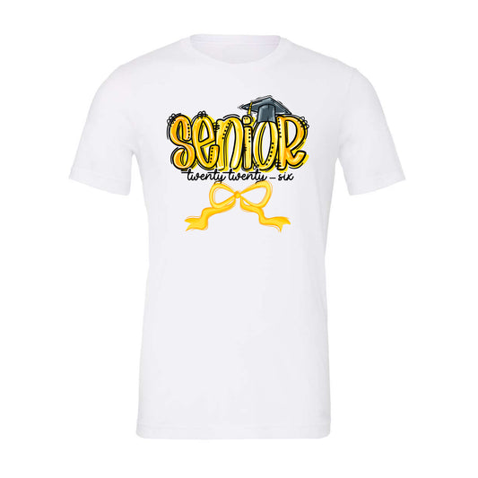 Senior 2026 White w/Yellow Graduation Hat
