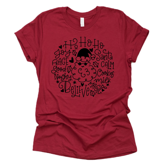 "Santa Word Art" T-Shirt