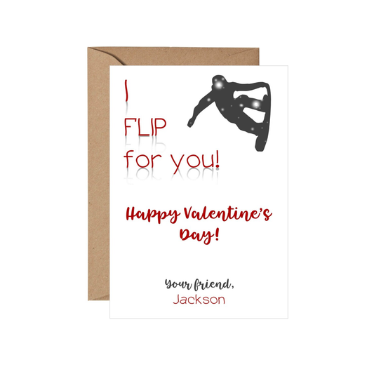 Snowboarder Valentines Note