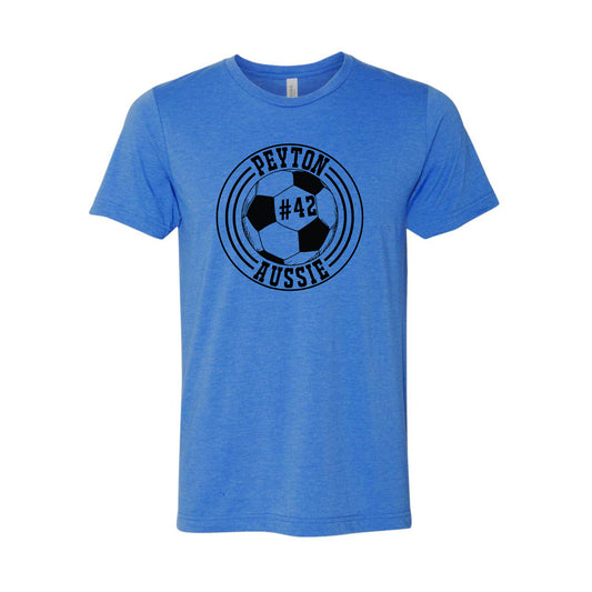 Aussie Soccer Ball Personalized T-Shirt w/ Black Art