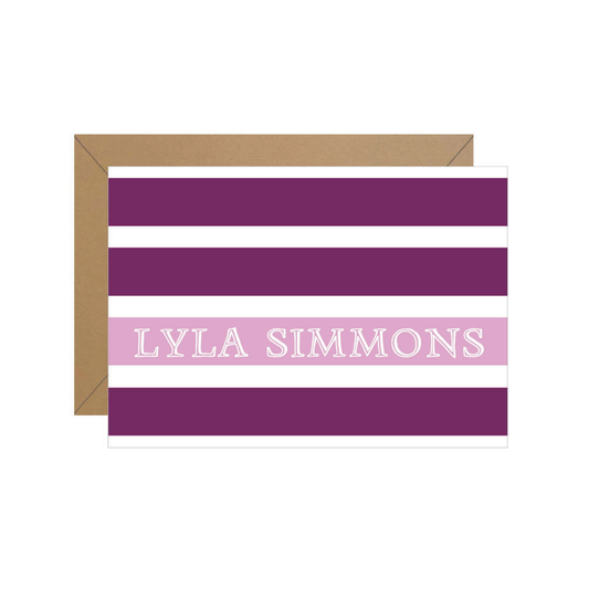 Horizontal Lines Folded Personalized Note
