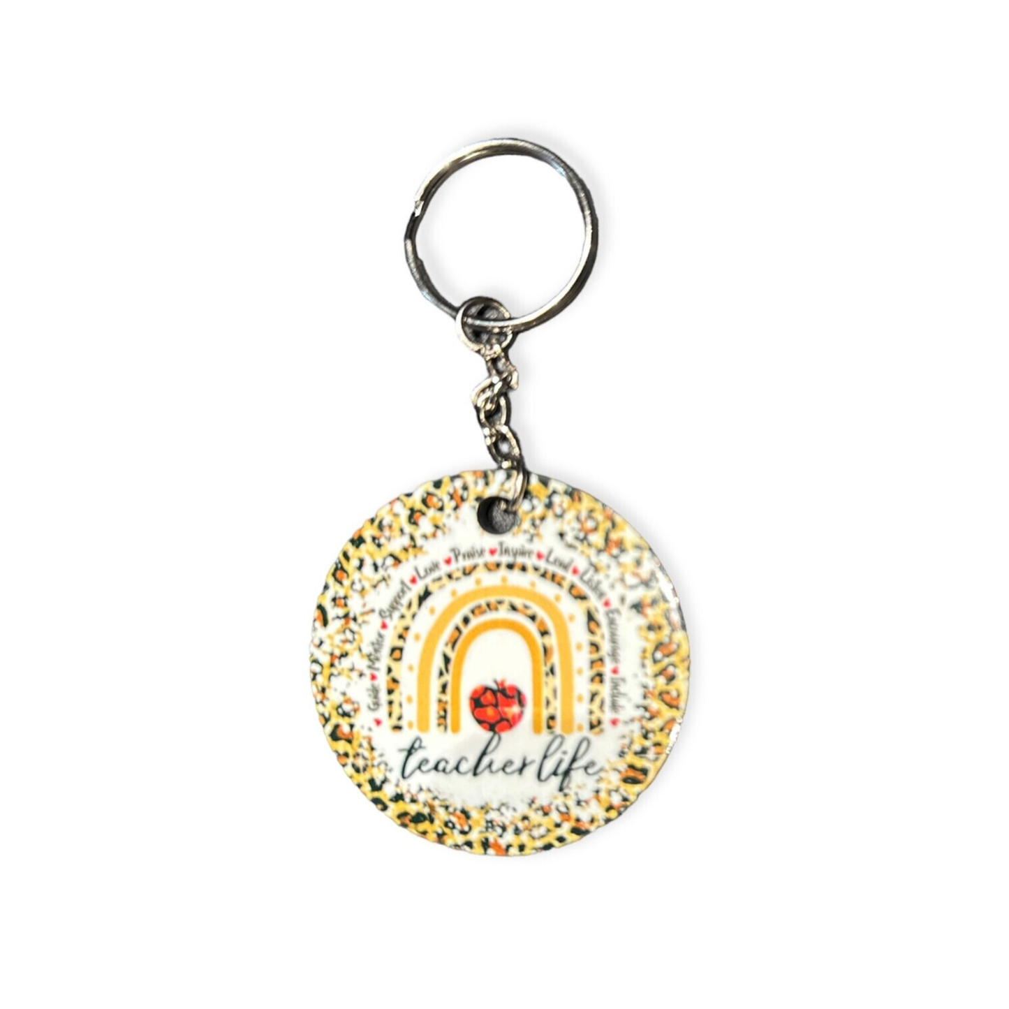 Teacher Life Rainbow Keychain