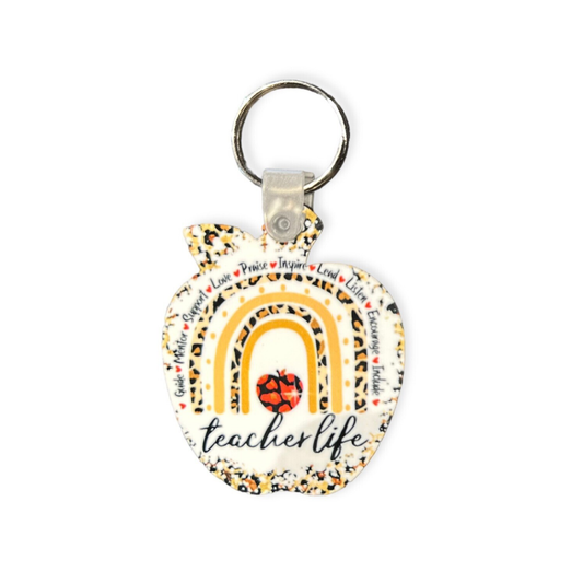 Teacher Life Rainbow Keychain