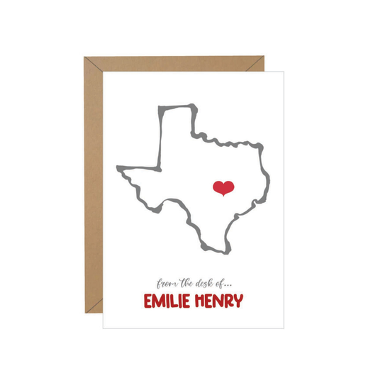 Heart of Texas Personalized Note