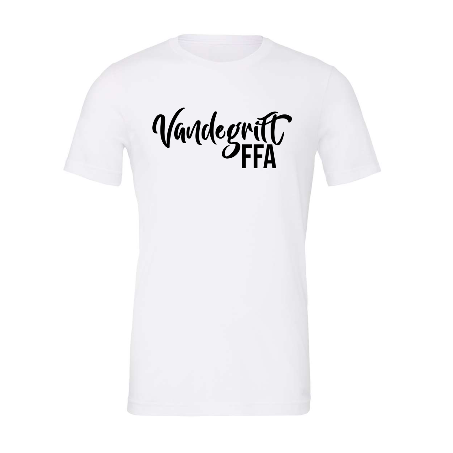 White Blend w/ Black Puff Script - T-Shirt