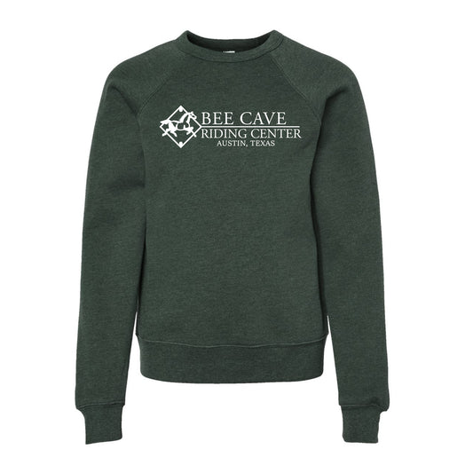 Heather Forest w/White Logo Crewneck