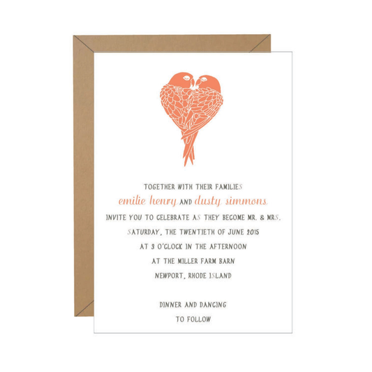 Love Birds Wedding Invitation