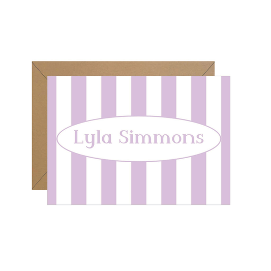Cabana Stripes Folded Personalized Note