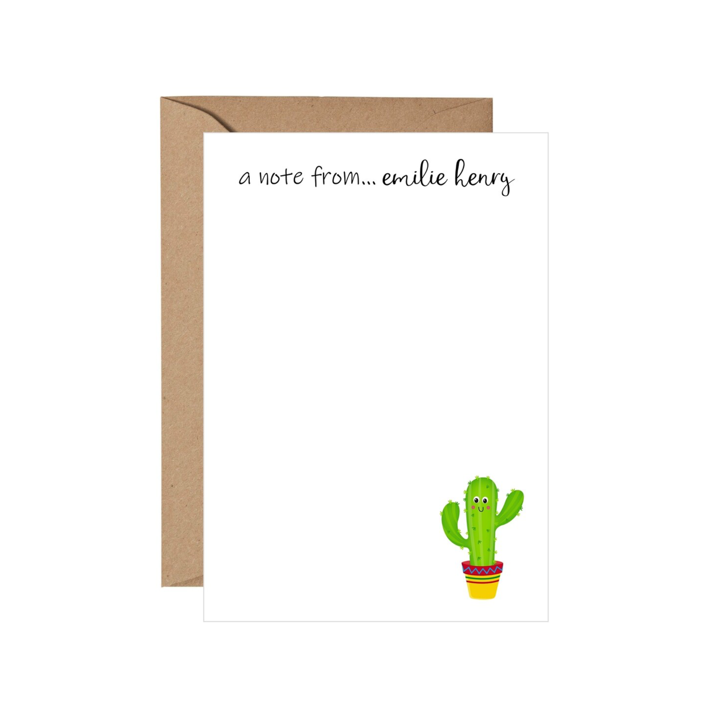 Cacti Man Personalized Note