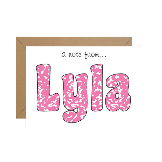 Composition Folded Personalized Note