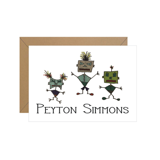Crazy Robots Personalized Note (Hand Drawn)
