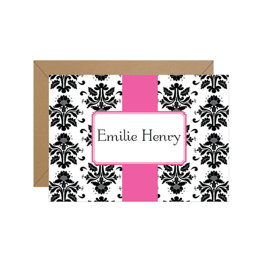 Damask Folded Personalized Note