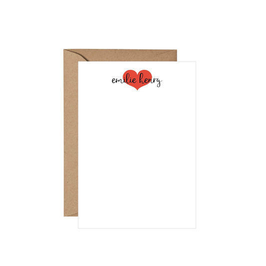 Red Heart Personalized Note