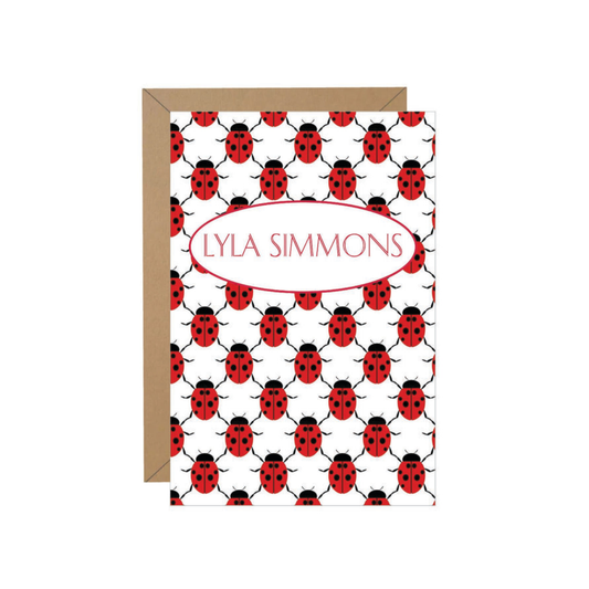 Ladybug Folded Personalized Note