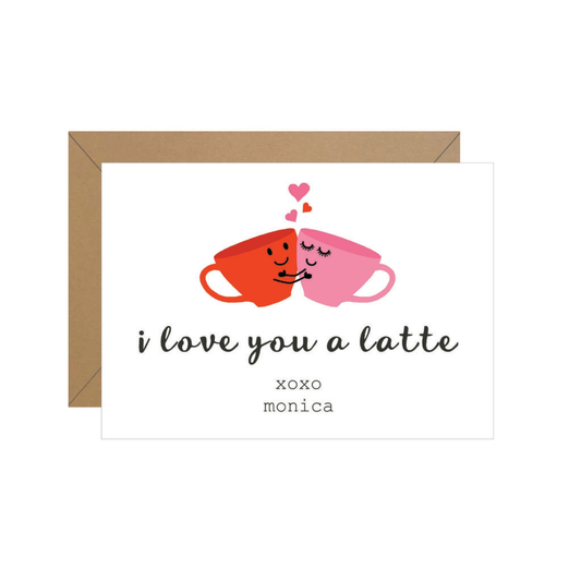 "Love You a Latte" Valentine Note