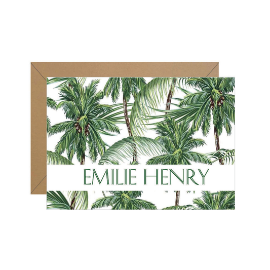 Palm Tree Folded Personalized Note