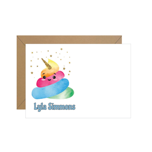 Unicorn Rainbow Poop Personalized Note