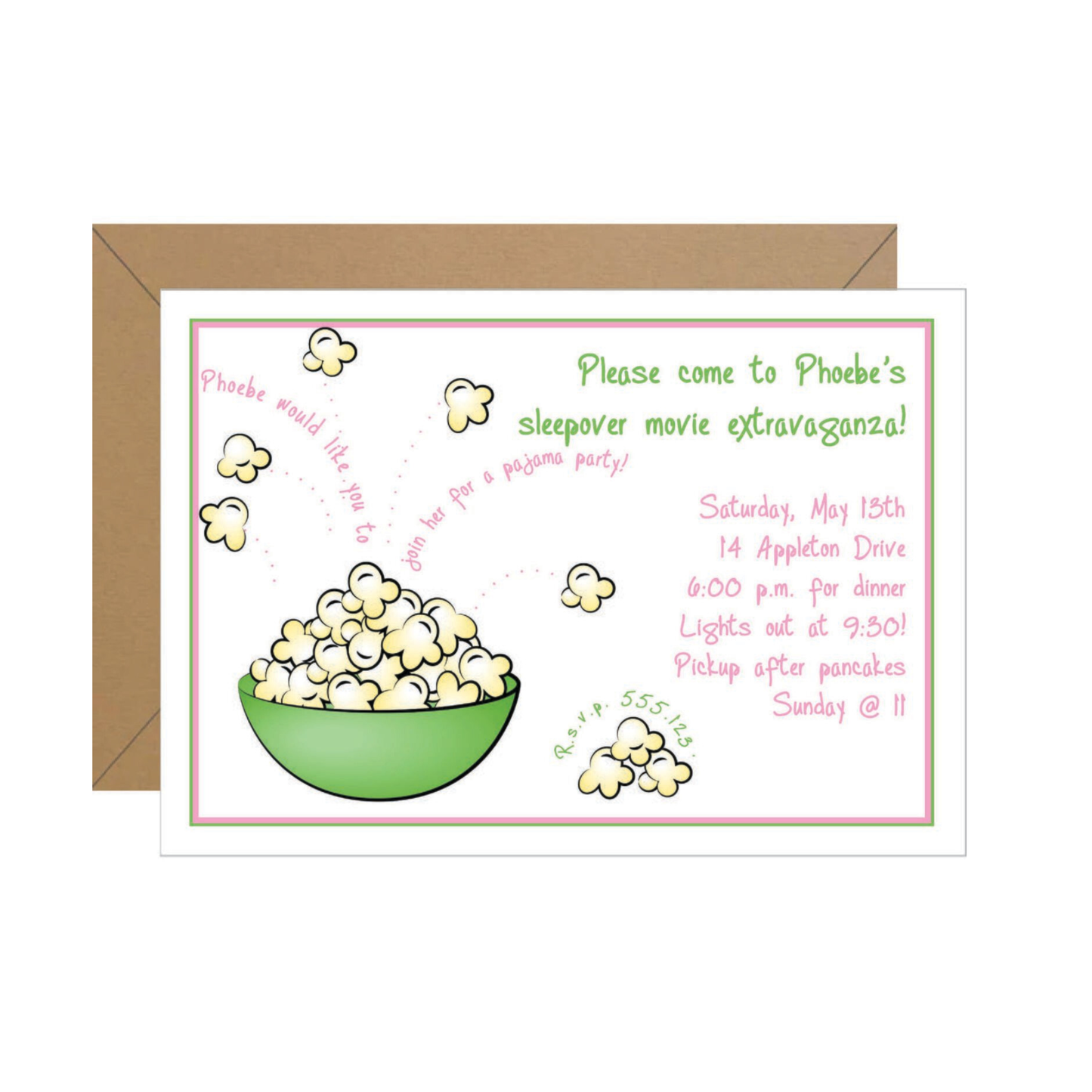 Popcorn Birthday Invitation