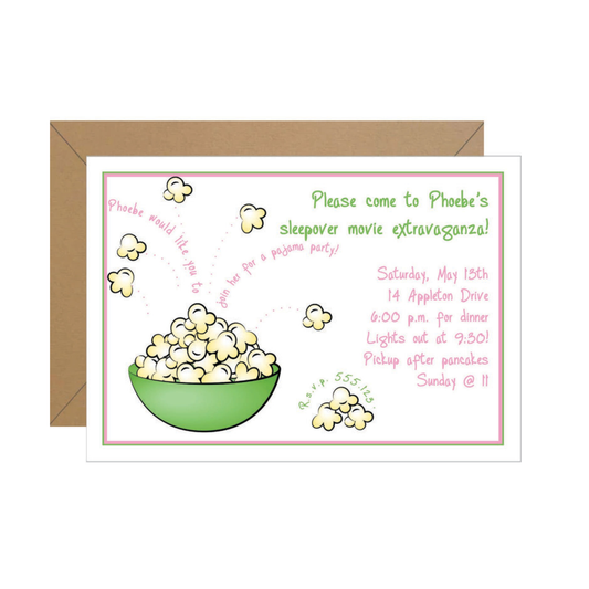Popcorn Birthday Invitation
