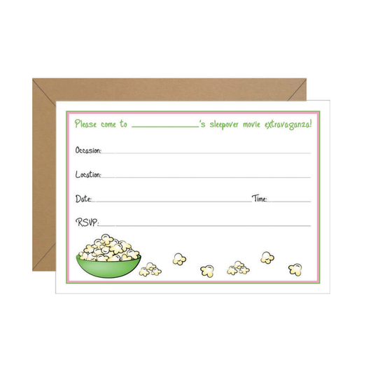 Popcorn Fill In Invitation