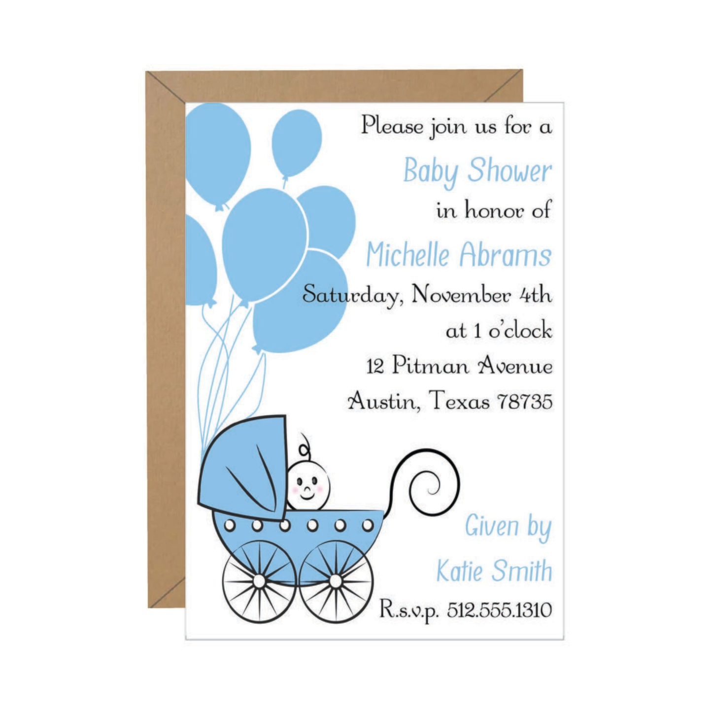 Stroller Baby Shower Invitation