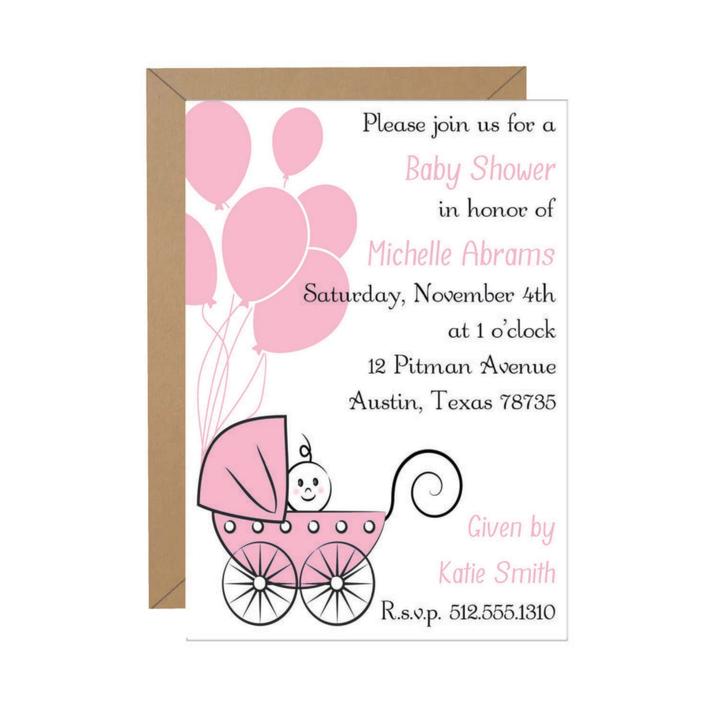 Stroller Baby Shower Invitation