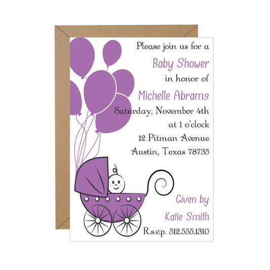 Stroller Baby Shower Invitation