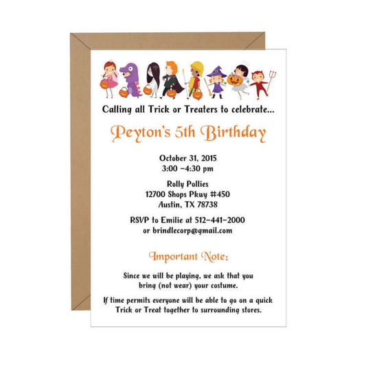 Trick or Treat Invitation