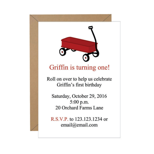 Red Wagon Invitation